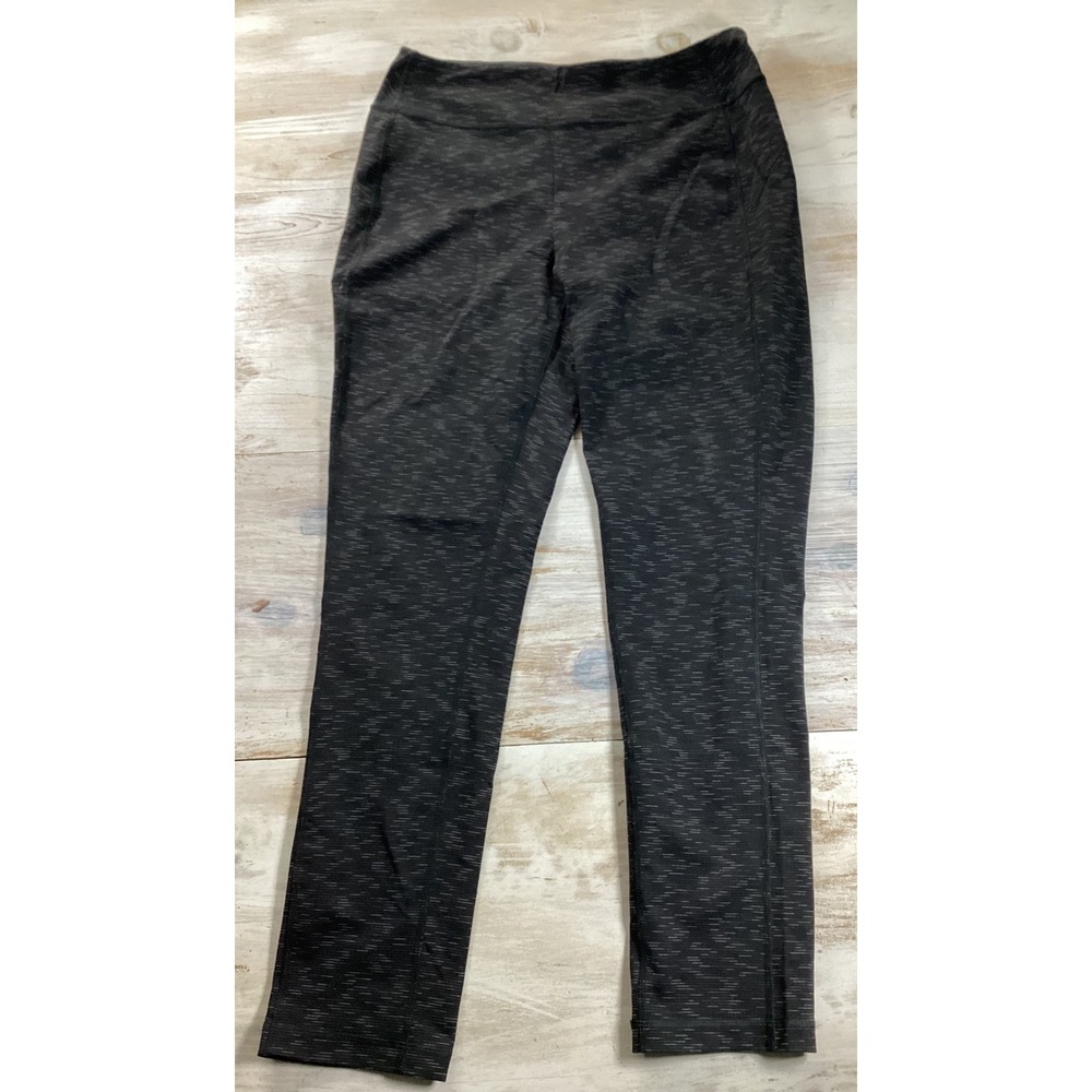 Duluth Trading Co Womens Yoga Pants Black Gray Supplex Lycra M x 31 Athletica